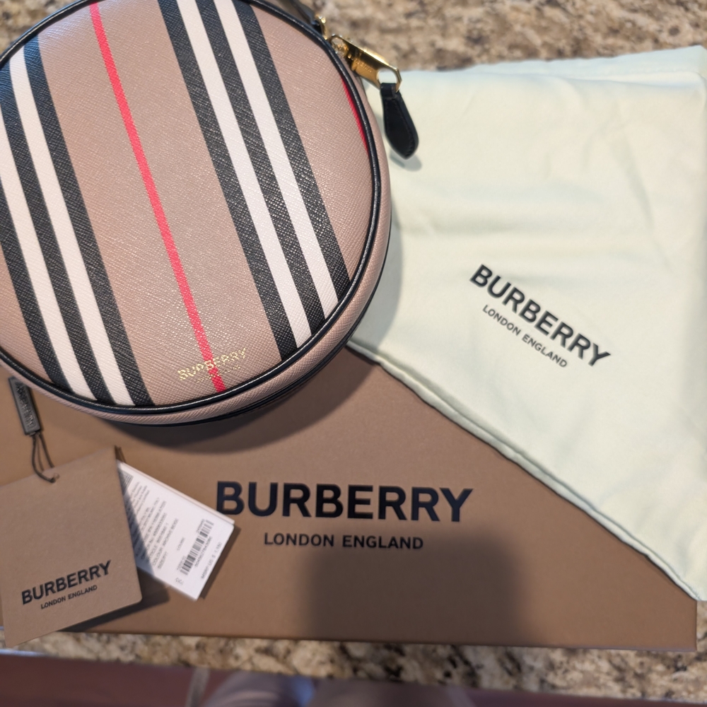Burberry Mini Bag in Black, Red, and Tan